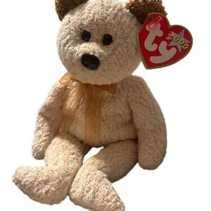 Ty Beanie Babies Huggy the Bear Plush Beige 2000 with Tags